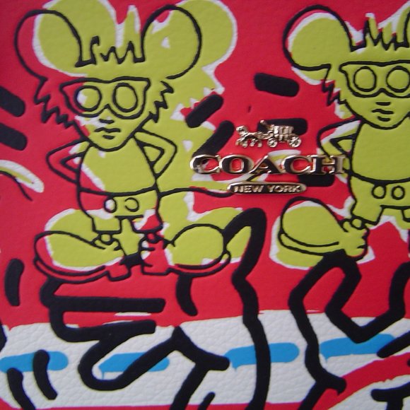 NEW AUTHENTIC COACH KEITH HARING MICKEY MOUSE MOLLIE TOTE #C6979 - Picture 7 of 14